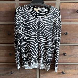 Vintage michael kors Zebra Print Lightweight Sweater - Black & White